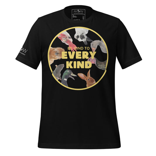 Be Kind to Every Kind - Animal Unity Black Motivational Men's T-Shirt