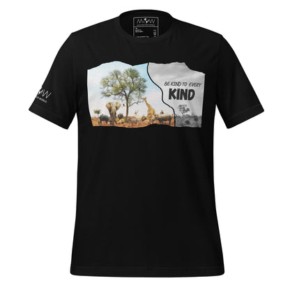 Be Kind to Every Kind - Wildlife Black Motivational Men's T-Shirt