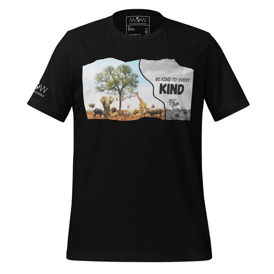 Be Kind to Every Kind - Wildlife Black Motivational Men's T-Shirt