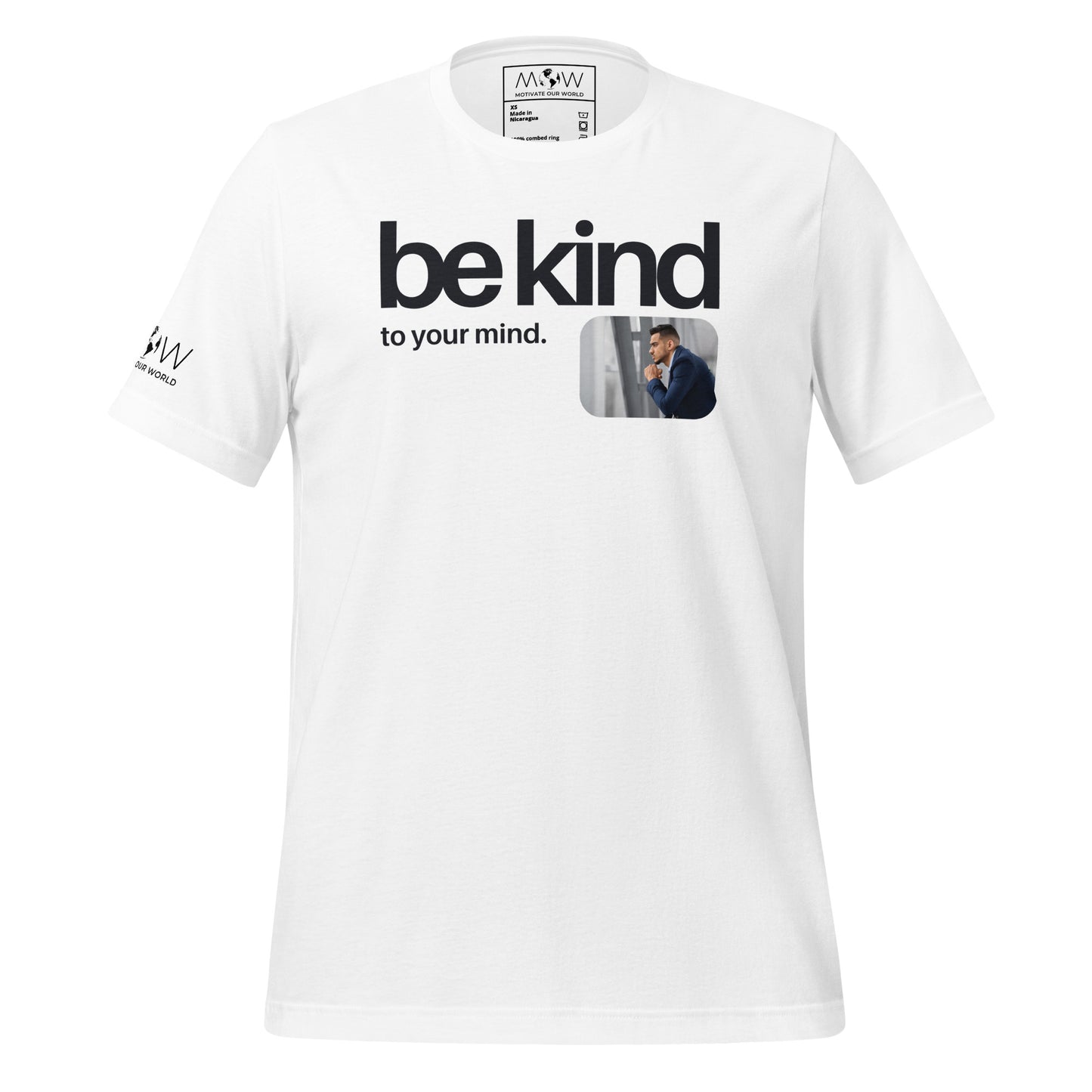 Be Kind to Your Mind - Minimalist White Motivational Men's T-Shirt