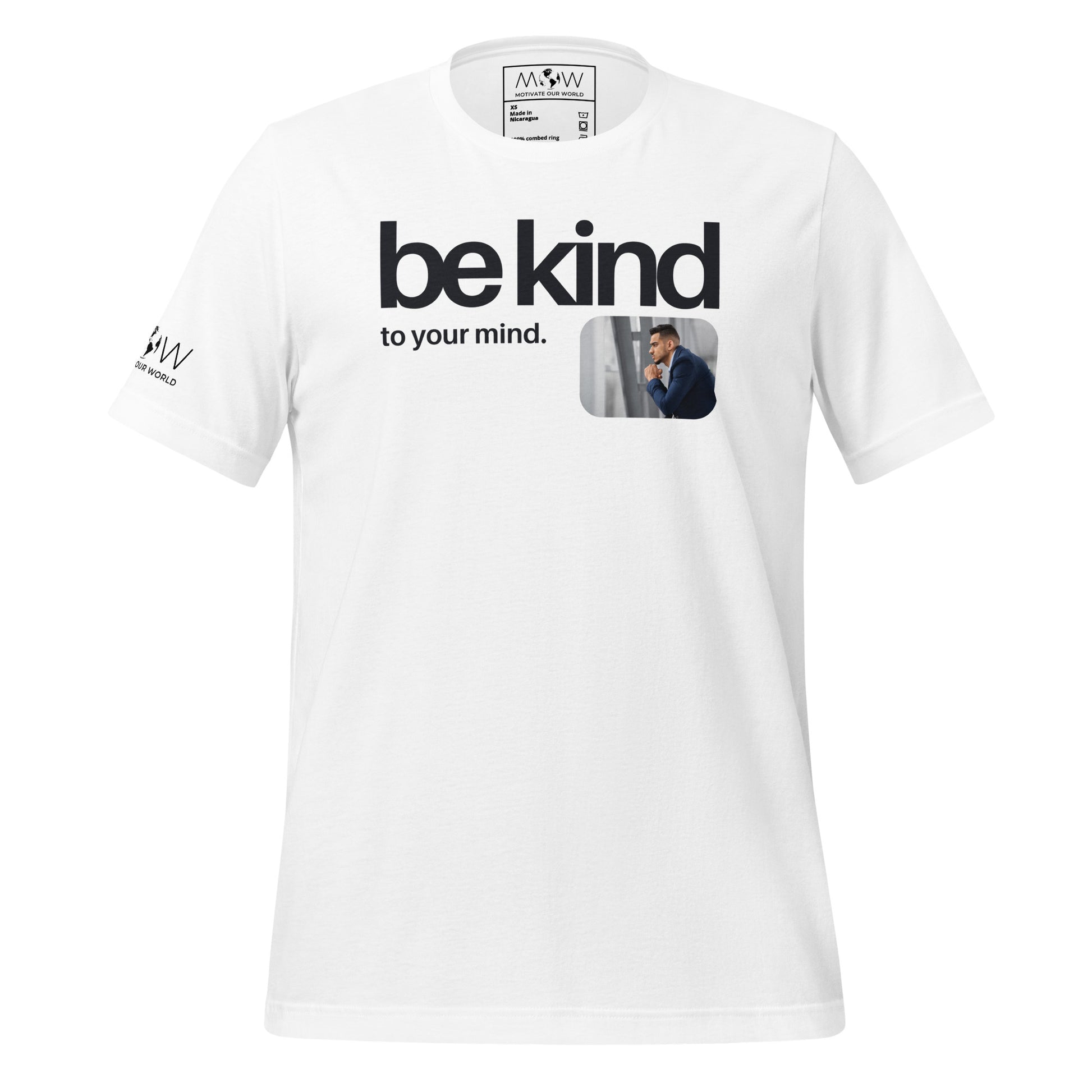 Be Kind to Your Mind - Minimalist White Motivational Men's T-Shirt