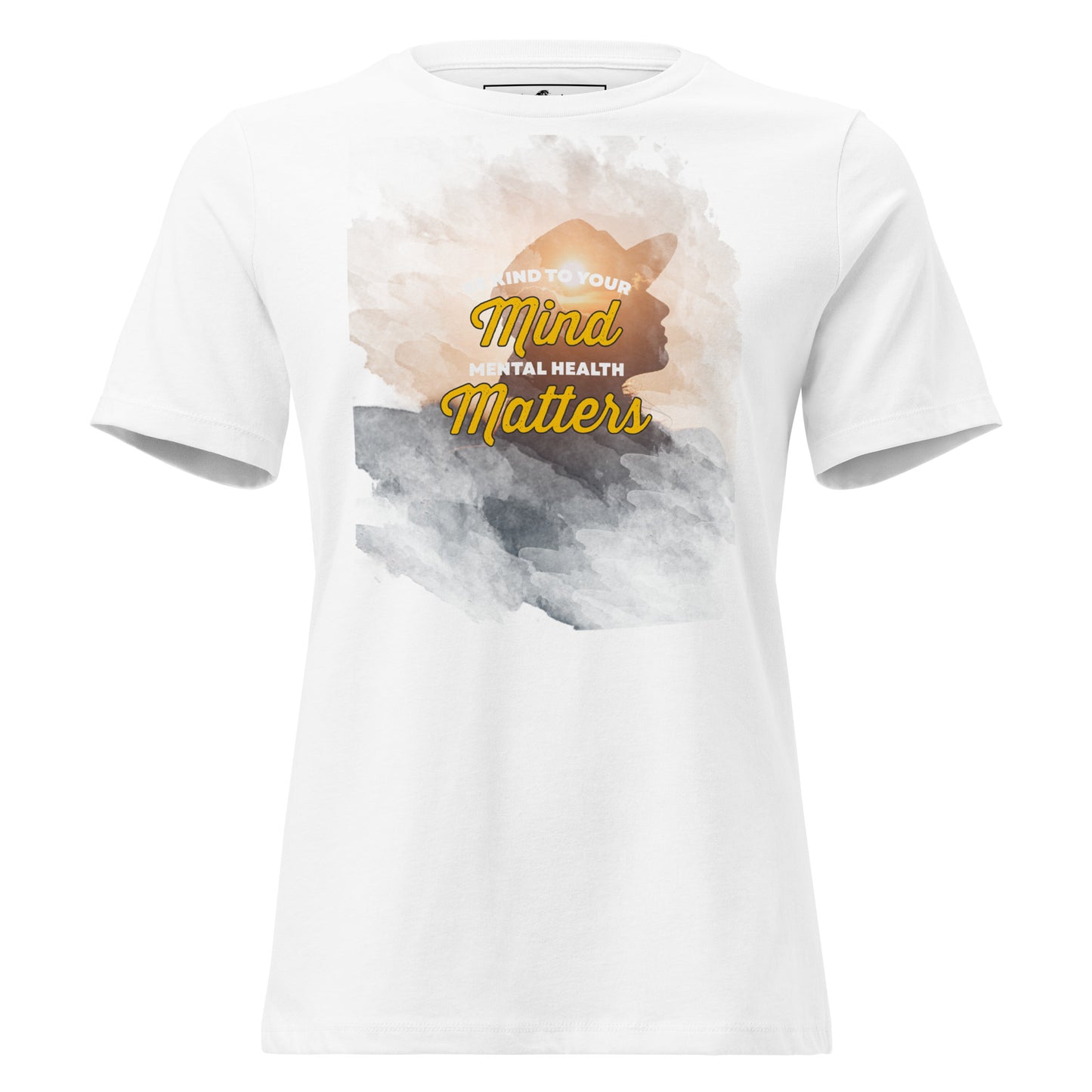 Be Kind to Your Mind Mental Health Matters - Sunset White Motivational Women’s T-Shirt