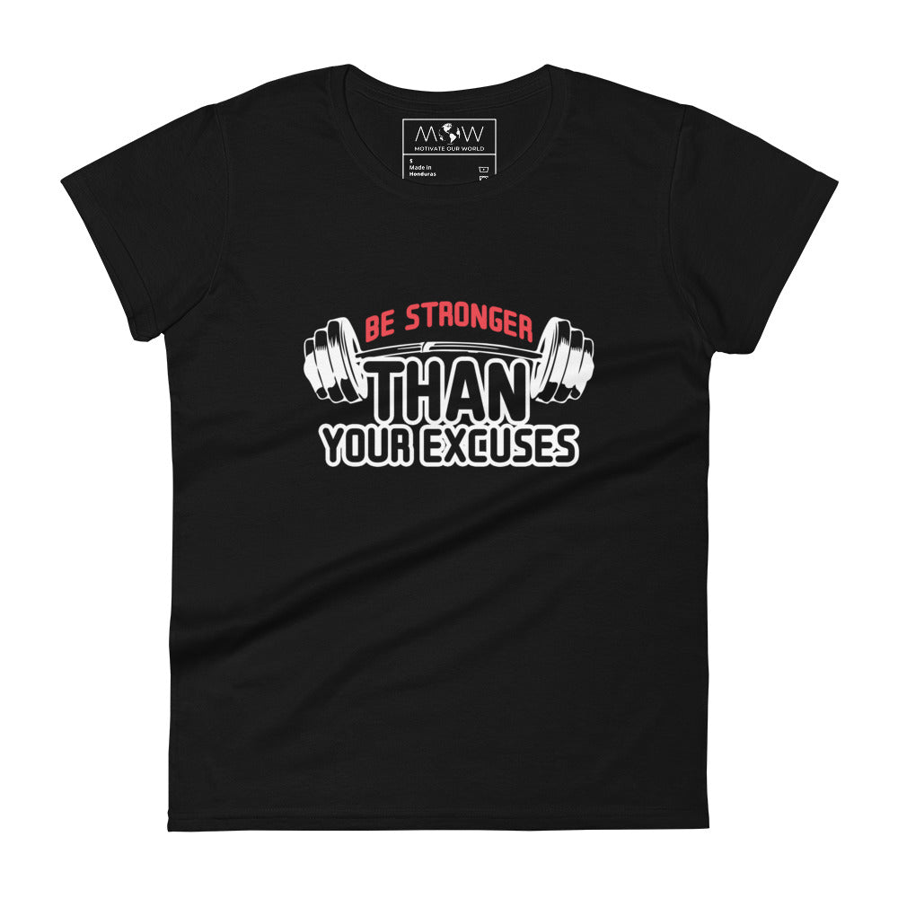 Be Stronger Women’s Motivational Black T-Shirt