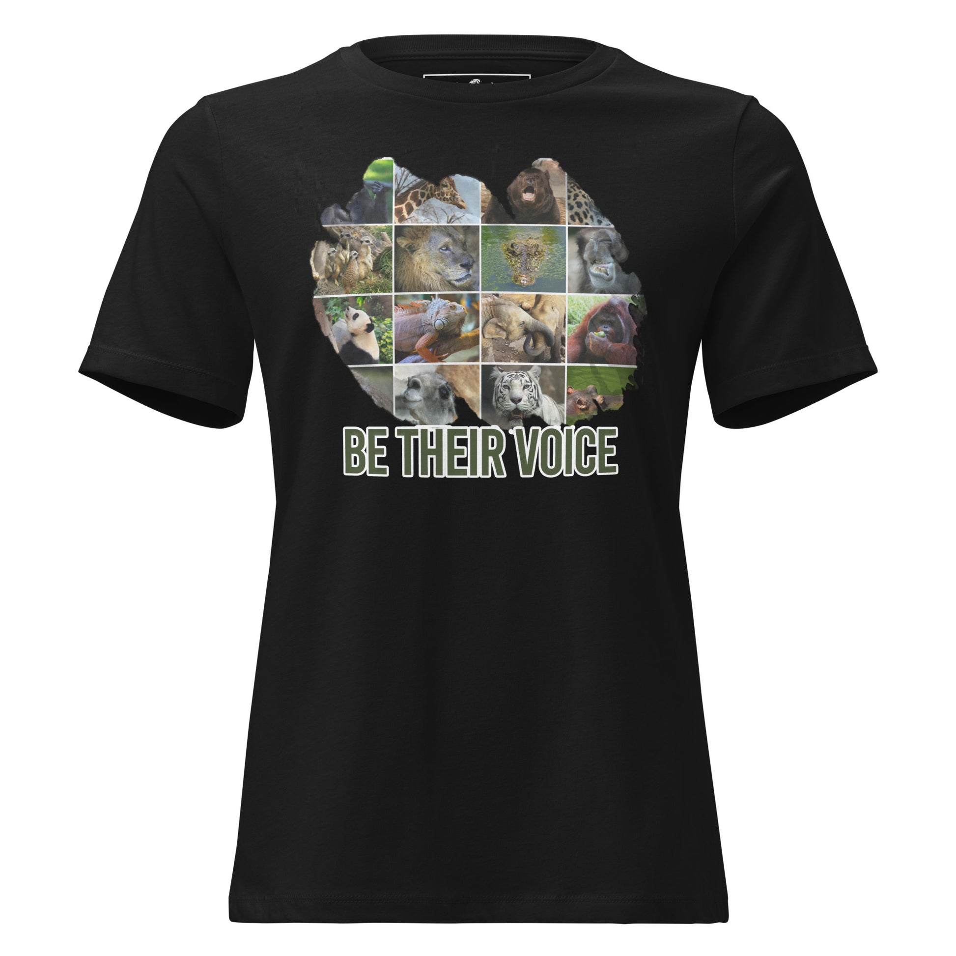 Be Their Voice - Endangered Species Black Motivational Women’s T-Shirt