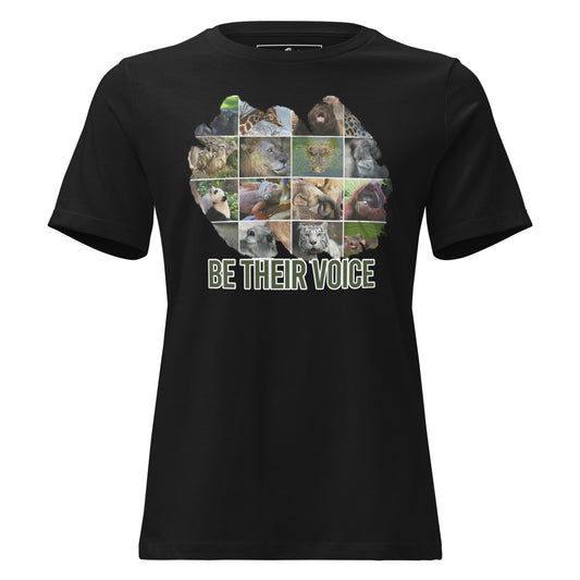 Be Their Voice - Endangered Species Black Motivational Women’s T-Shirt