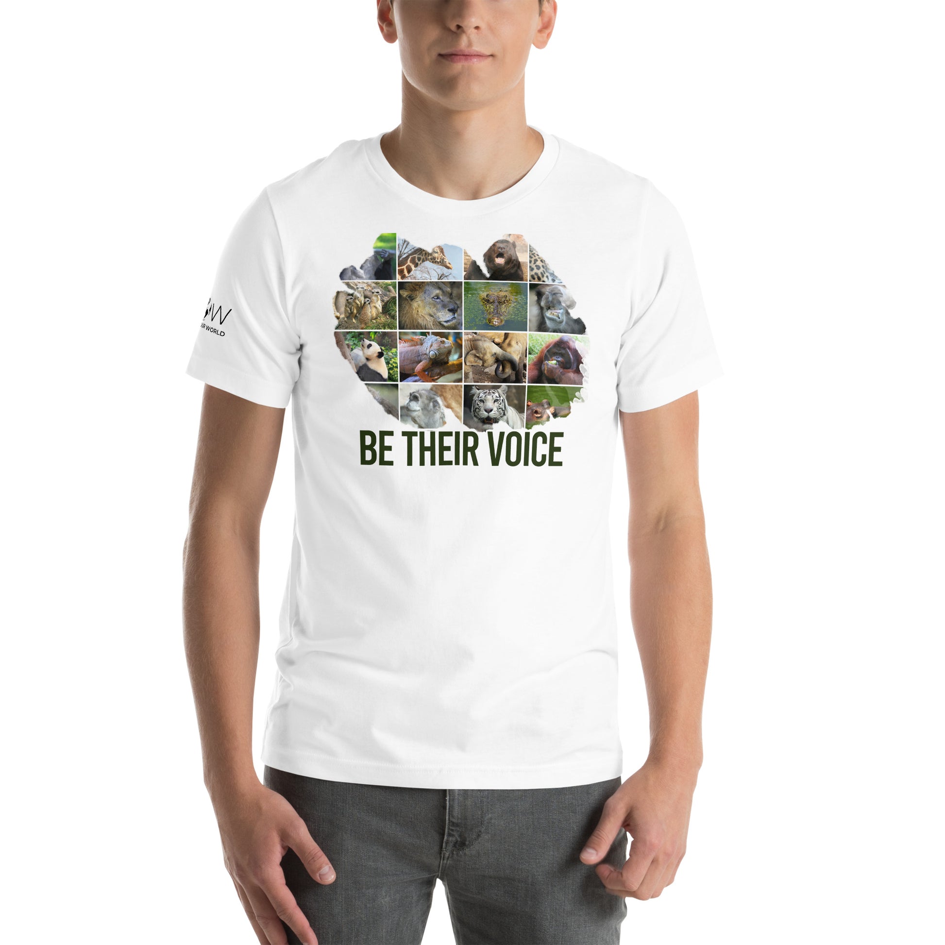 Be Their Voice - Endangered Species White Motivational Men's T-Shirt Lifestyle
