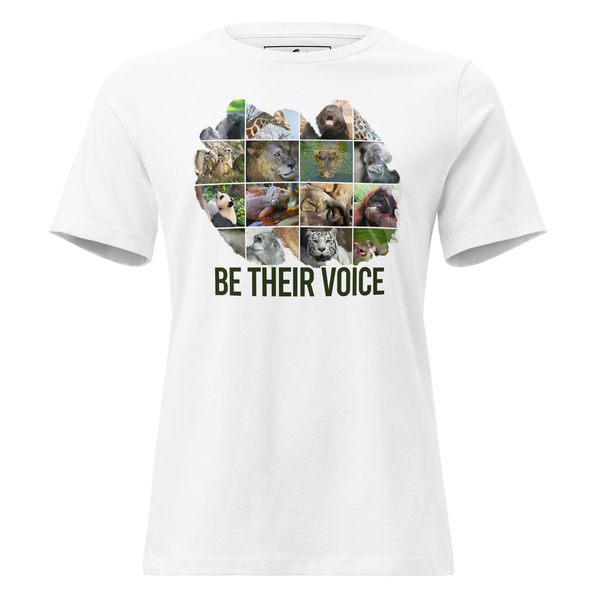 Be Their Voice - Endangered Species White Motivational Women’s T-Shirt