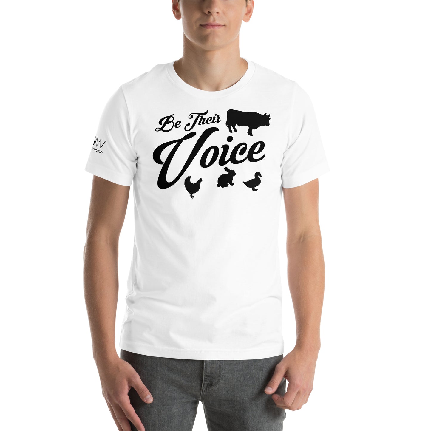 Be Their Voice - Farm Animals White Motivational Men's T-Shirt