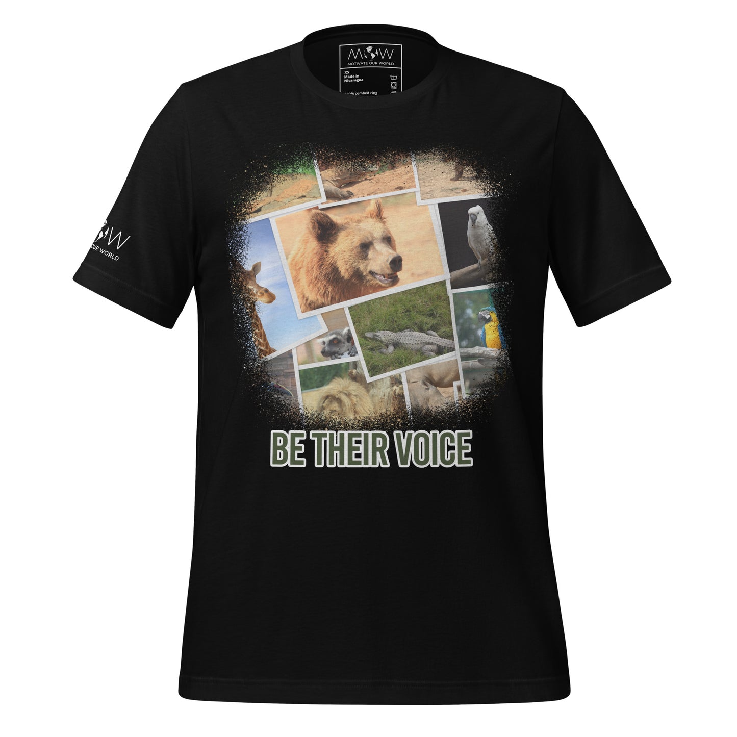 Be Their Voice - Wildlife Black Motivational Men's T-Shirt