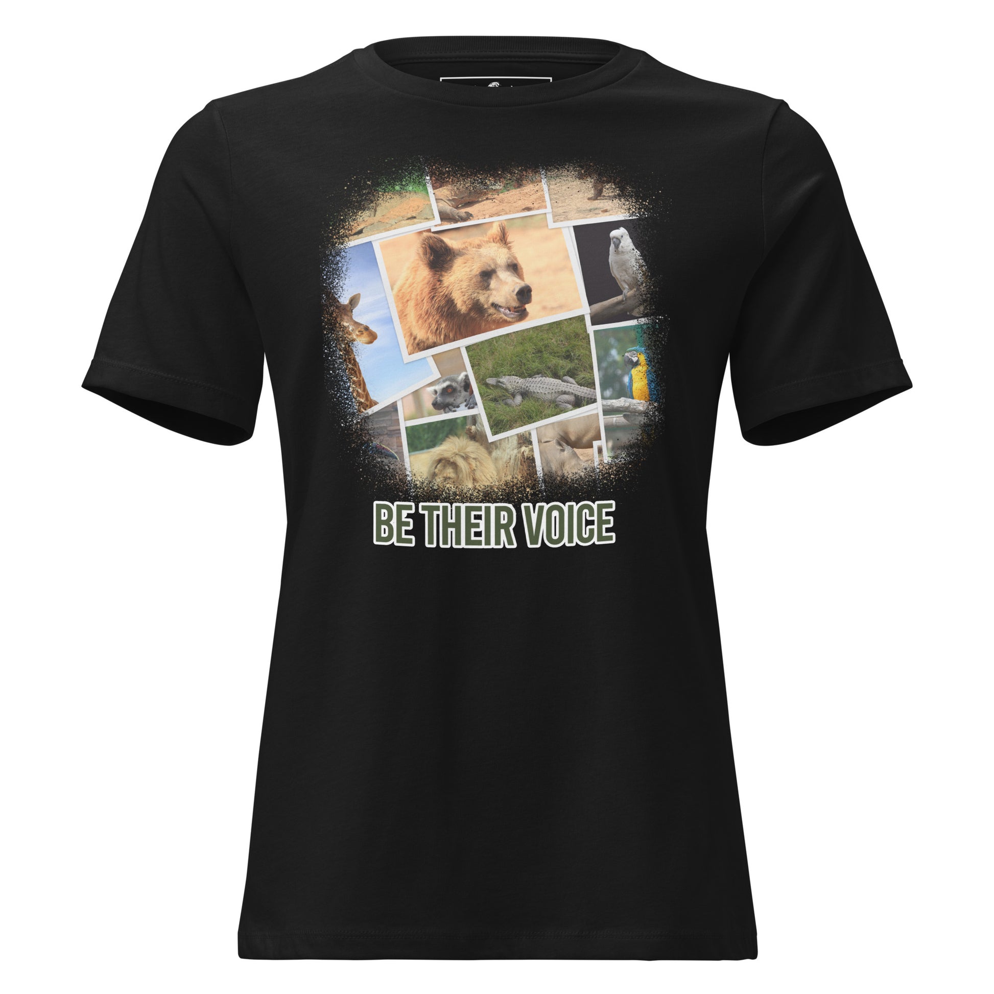 Be Their Voice - Wildlife Black Motivational Women’s T-Shirt