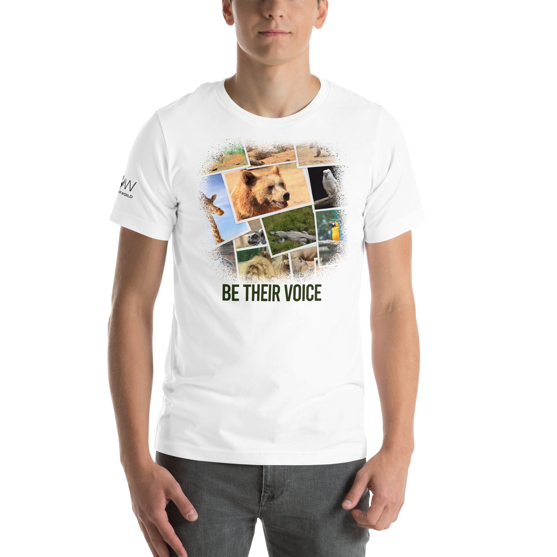 Be Their Voice - Wildlife White Motivational Men's T-Shirt Lifestyle