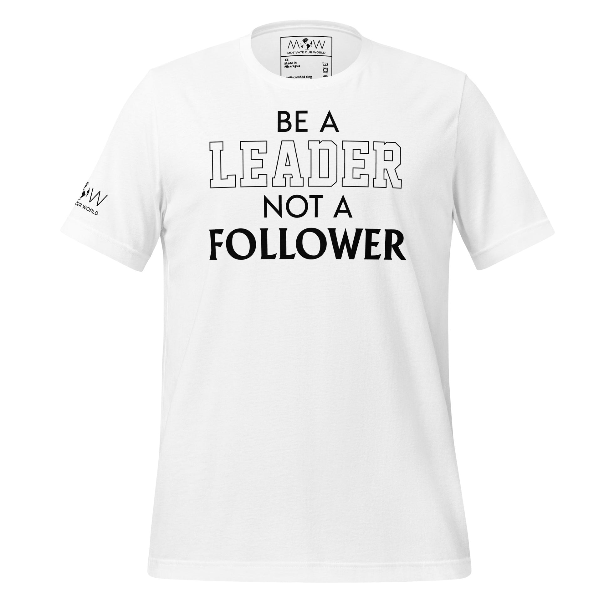 Be a Leader Not A Follower White Motivational Men's T-Shirt