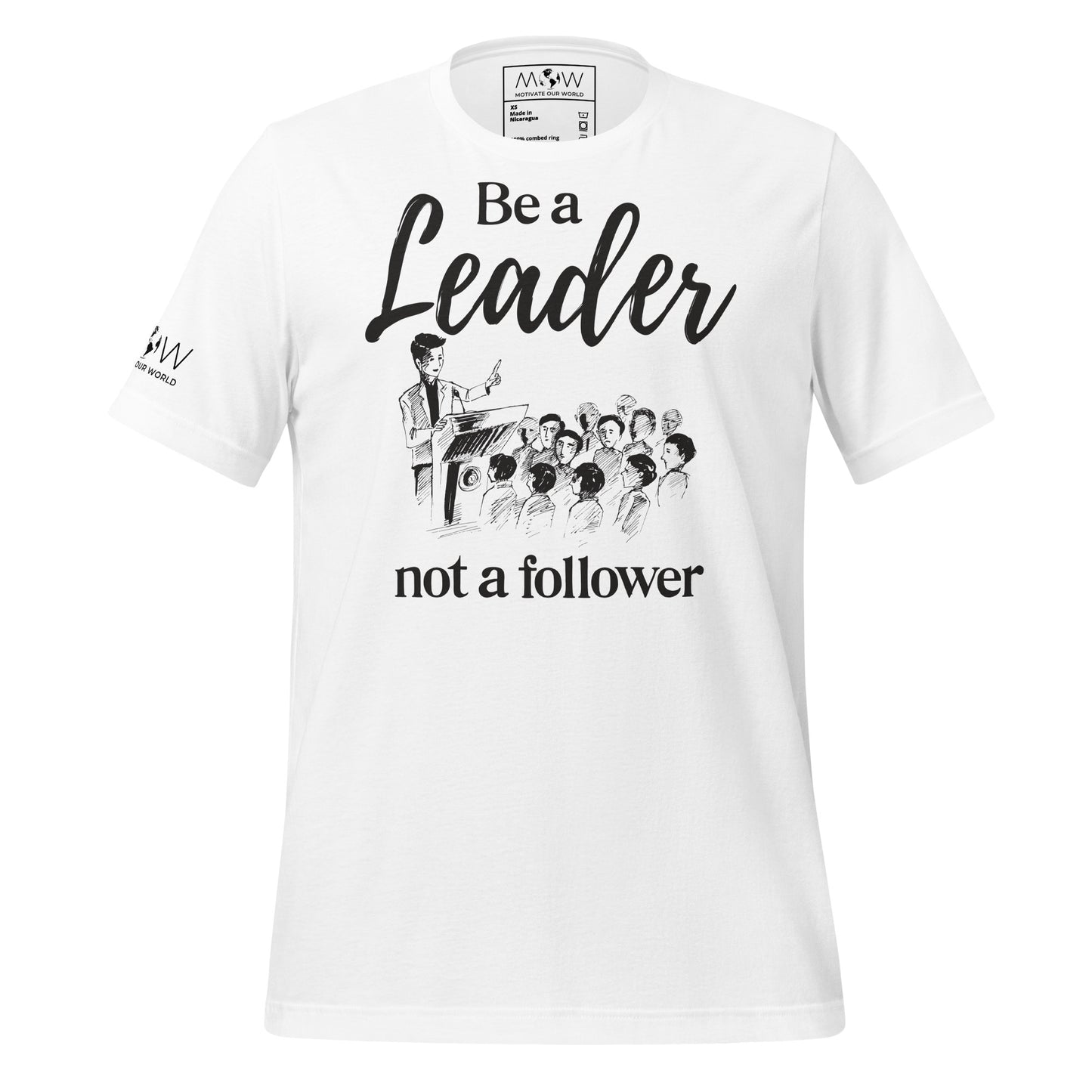 Be a Leader White Motivational Men's T-Shirt