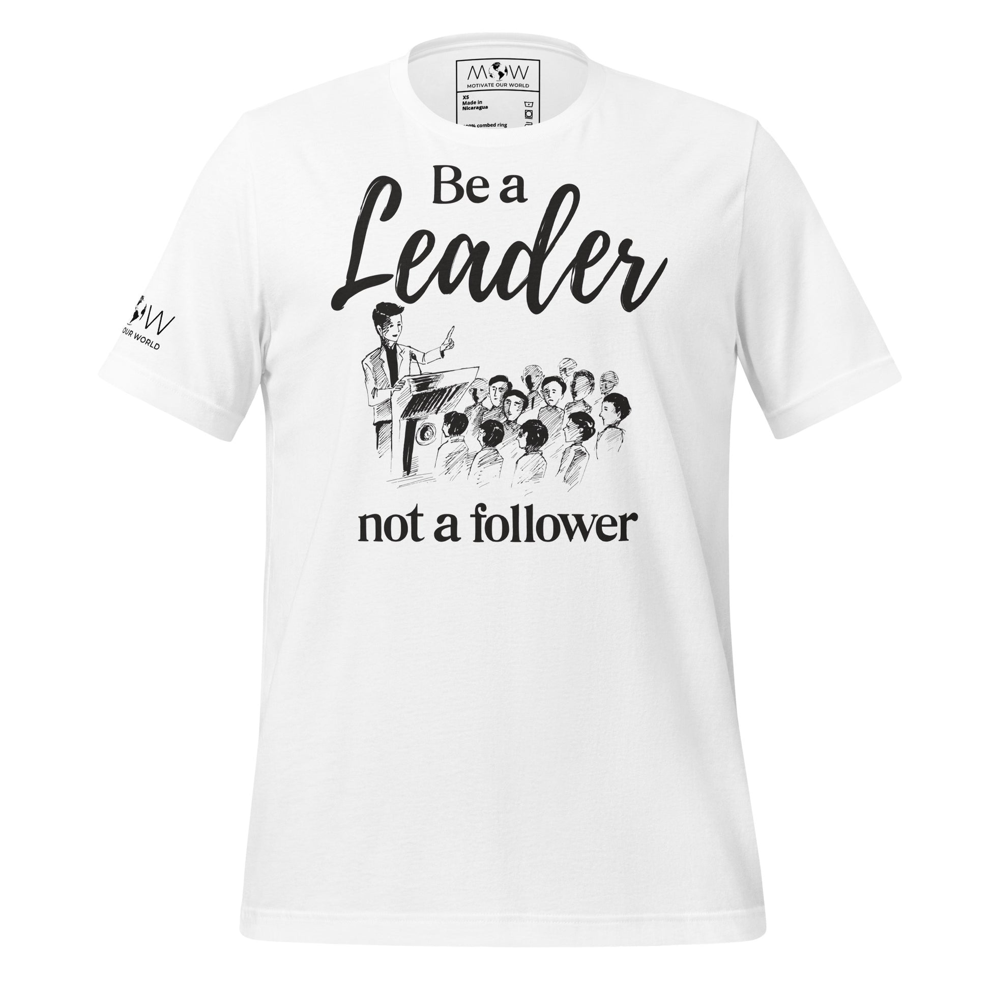 Be a Leader White Motivational Men's T-Shirt