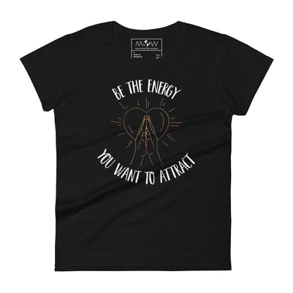 Be the Energy Heart & Hands Women’s Motivational Black T-Shirt