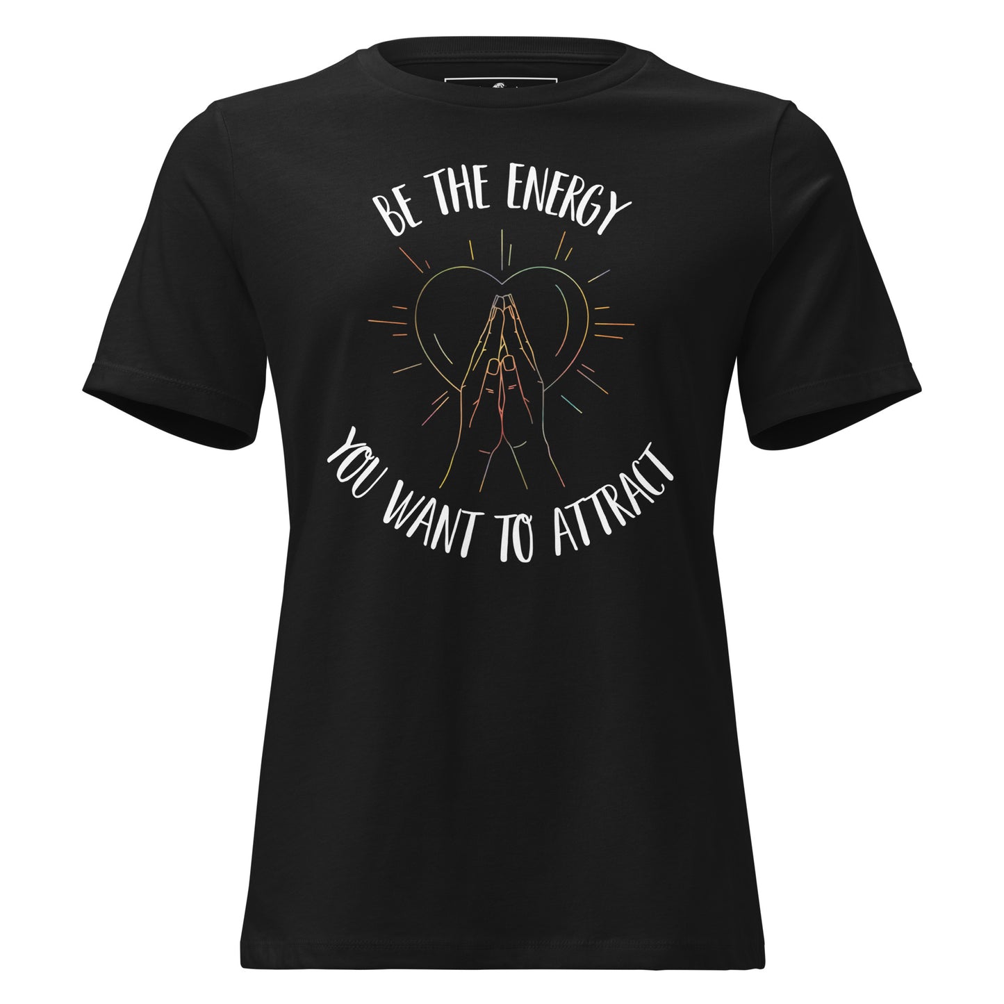 Be the Energy You Want to Attract - Heart and Hands Black Motivational Men's T-Shirt