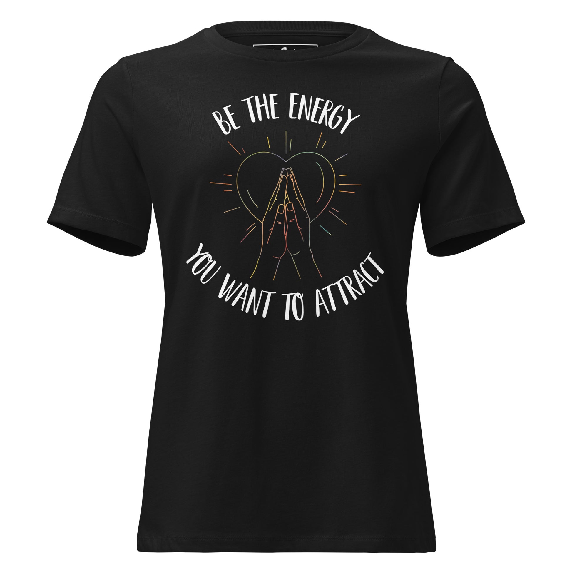 Be the Energy You Want to Attract - Heart and Hands Black Motivational Men's T-Shirt