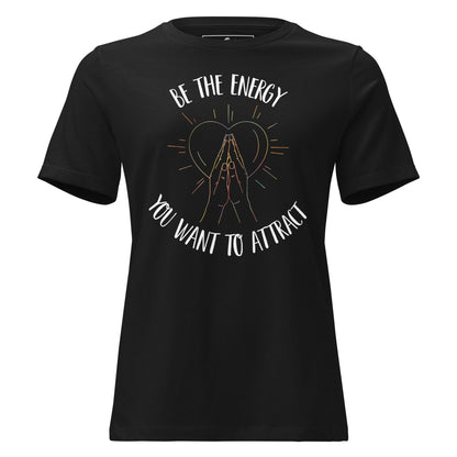 Be the Energy You Want to Attract - Heart and Hands Black Motivational Men's T-Shirt