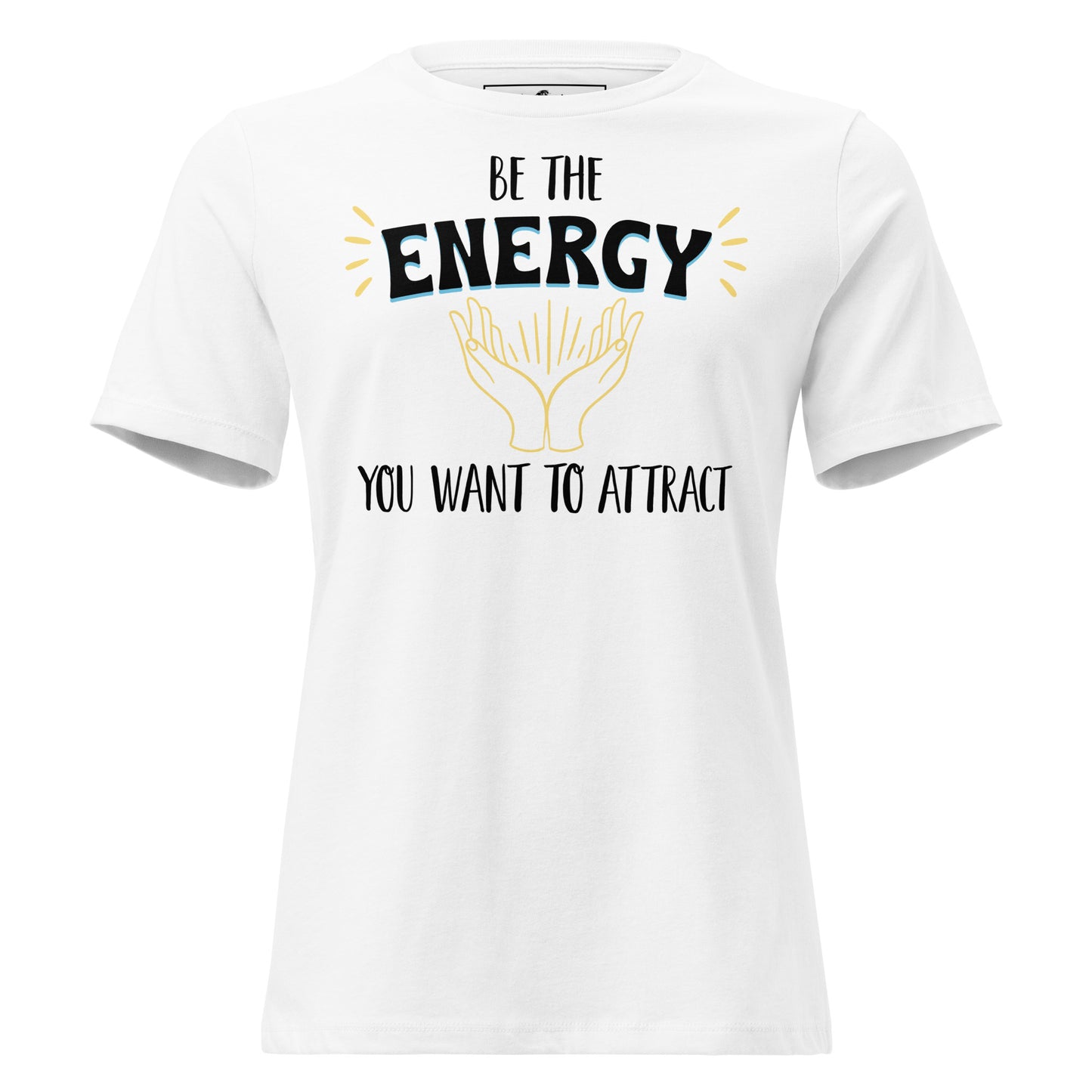 Be the Energy You Want to Attract - Radiant Hands White Motivational Men's T-Shirt