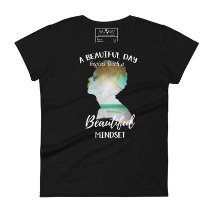 Beautiful Mindset Silhouette Design Women’s Motivational Black T-Shirt