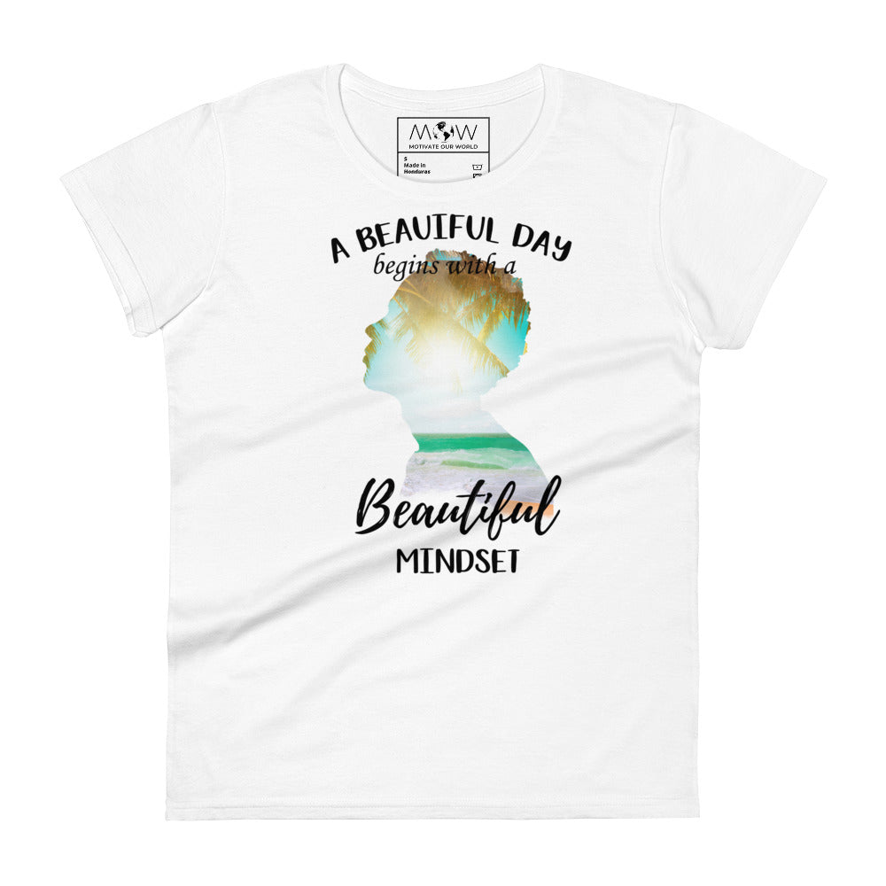 Beautiful Mindset Silhouette Design Women’s Motivational White T-Shirt