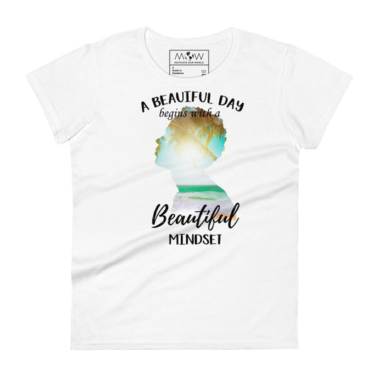 Beautiful Mindset Silhouette Design Women’s Motivational White T-Shirt