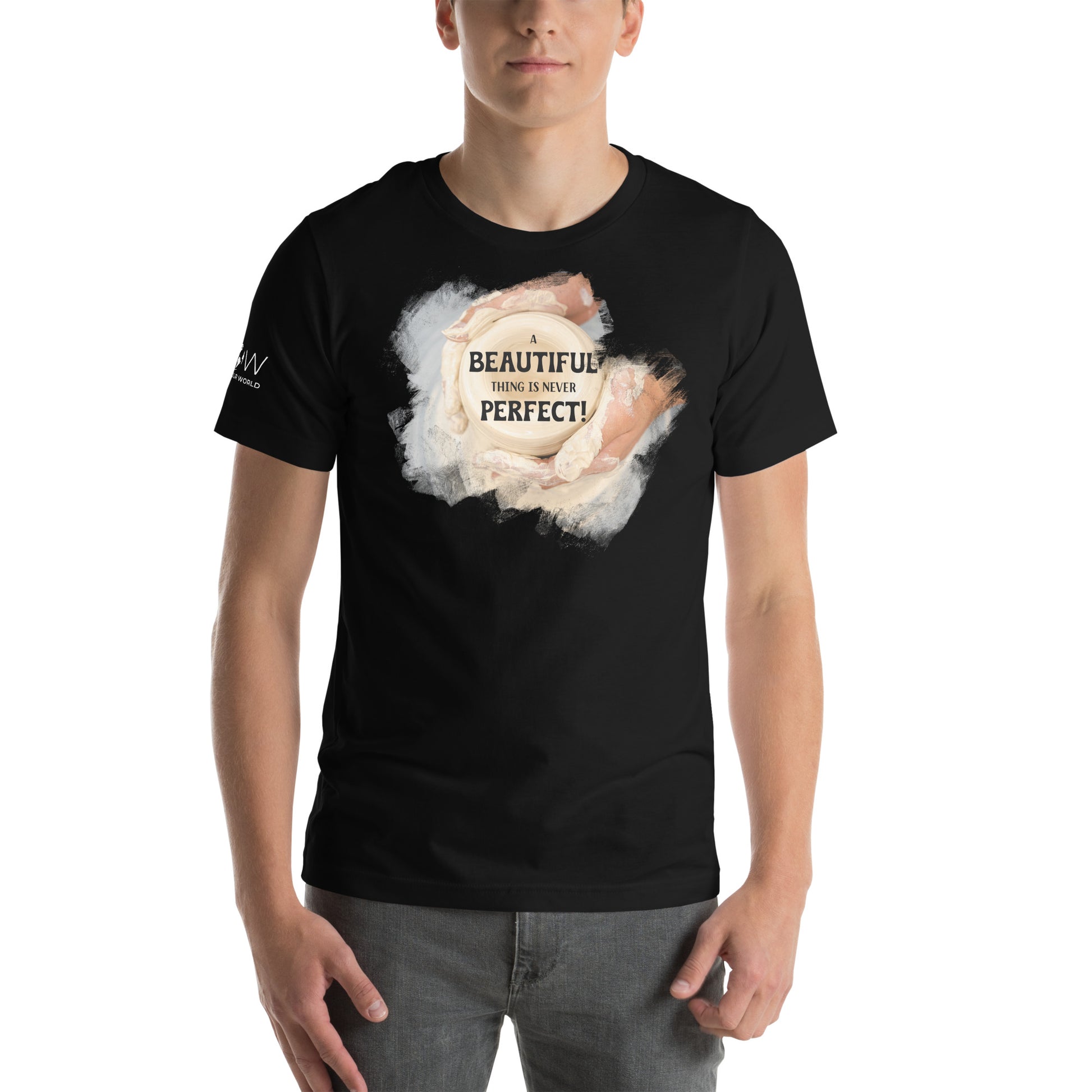 Beautiful Thing Is Never Perfect Black Motivational Men's T-Shirt
