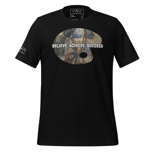 Believe, Achieve Black Motivational Men's T-Shirt