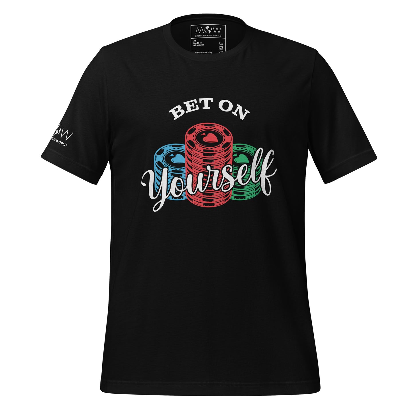 Bet On Yourself III Men's Motivational Black T-Shirt