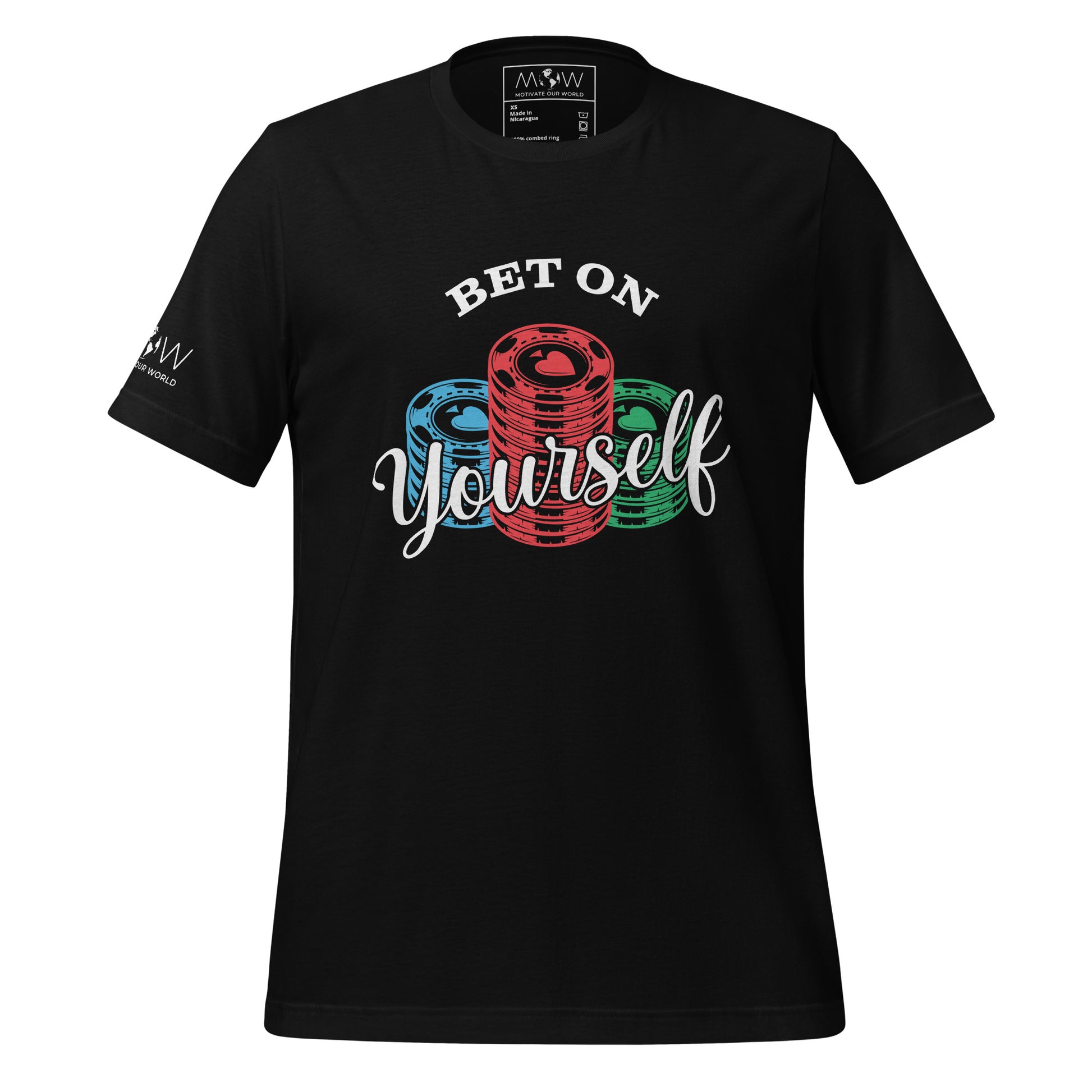 Bet On Yourself III Men's Motivational Black T-Shirt