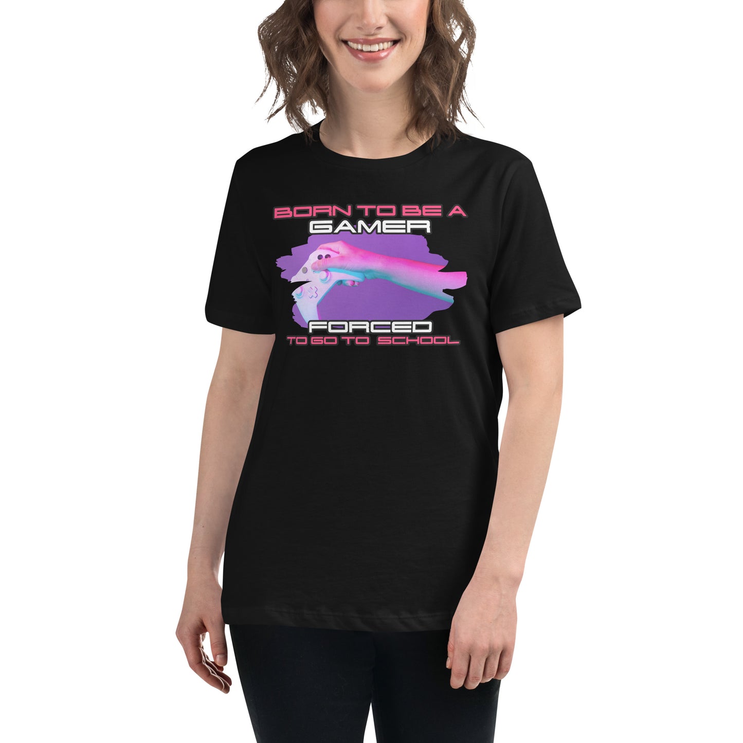 Born to Be Gamer Black Motivational Women’s T-Shirt Lifestyle