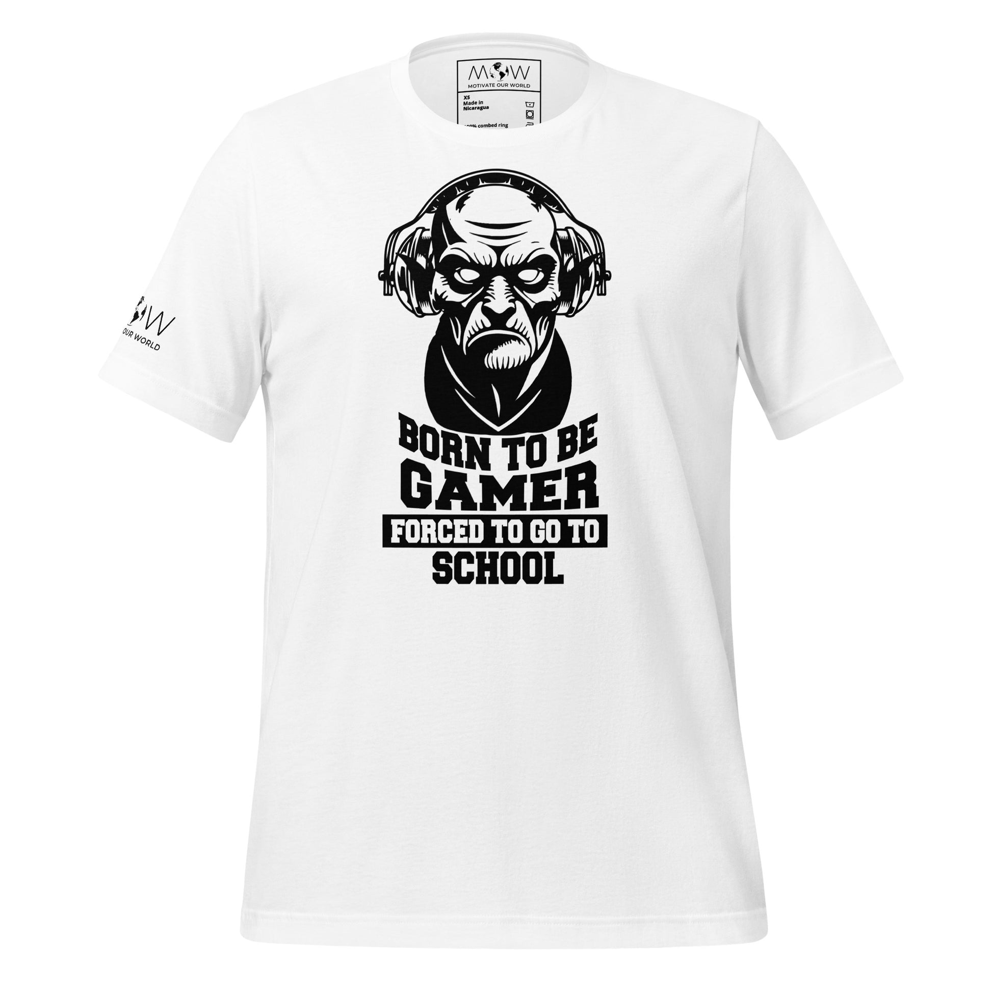 Born to Be Gamer White Motivational Men's T-Shirt