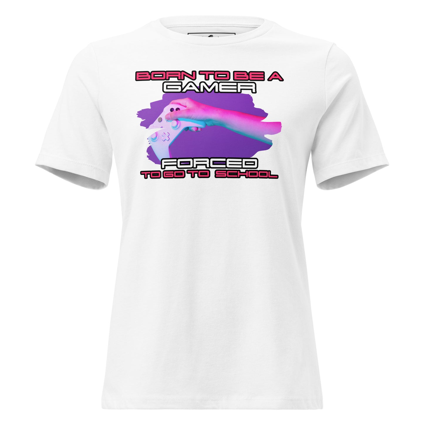 Born to Be Gamer White Motivational Women’s T-Shirt
