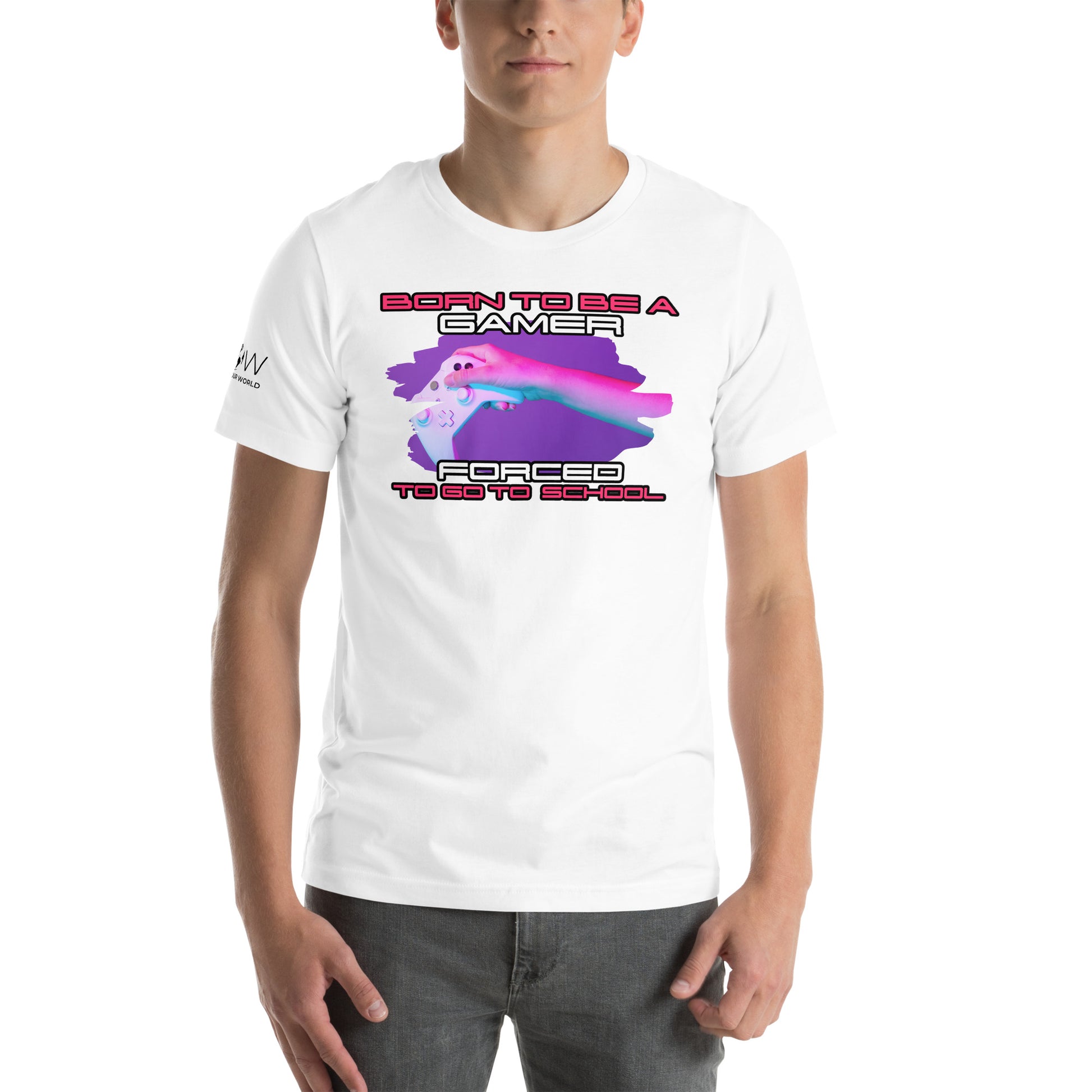 Born to Be a Gamer - Gaming Controller White Motivational Men's T-Shirt