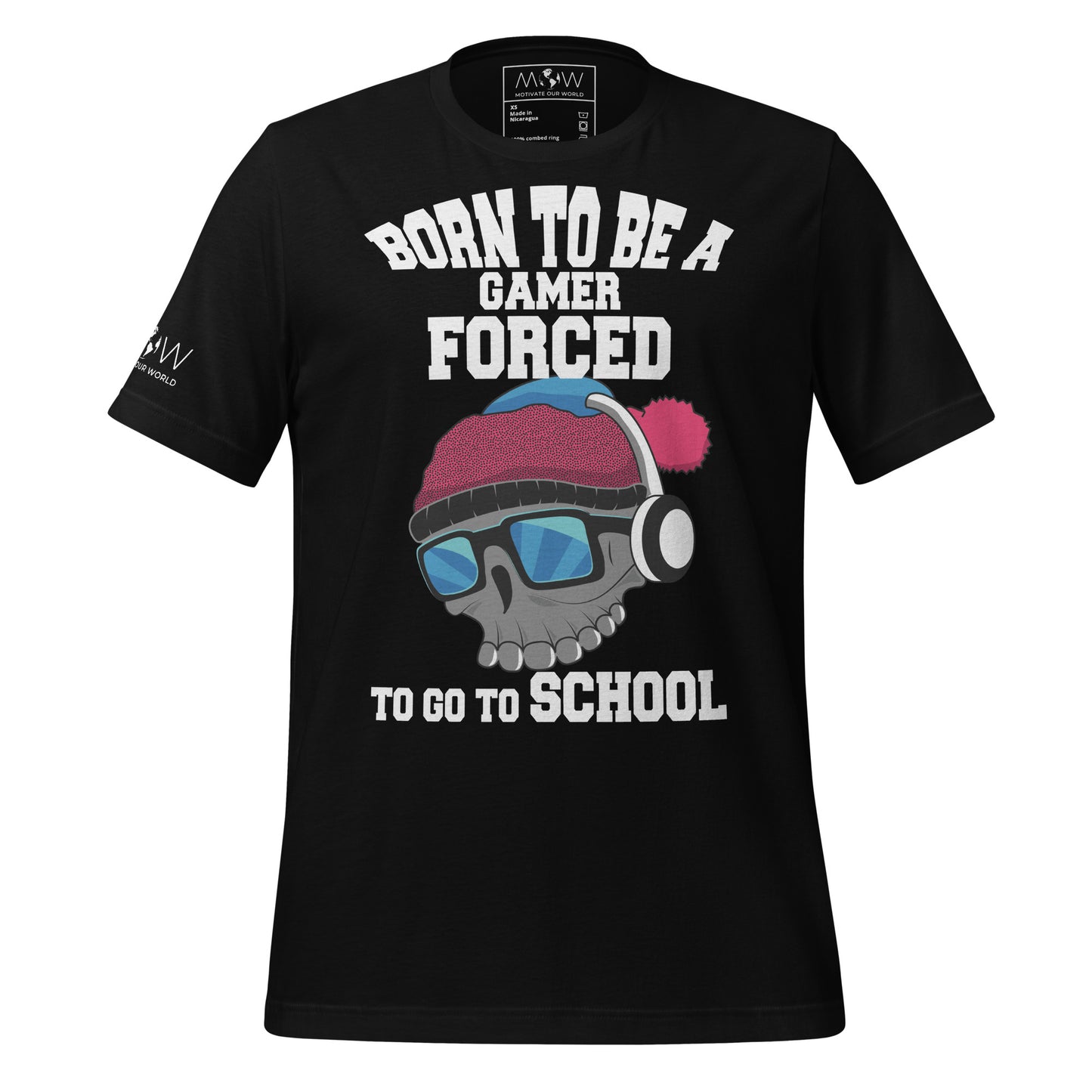 Born to Be a Gamer - Skeleton Gamer Black Motivational Men's T-Shirt