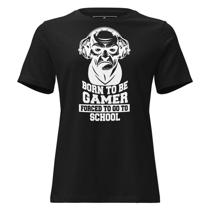 Born to Be a Gamer - Skeleton Gamer Black Motivational Women’s T-Shirt