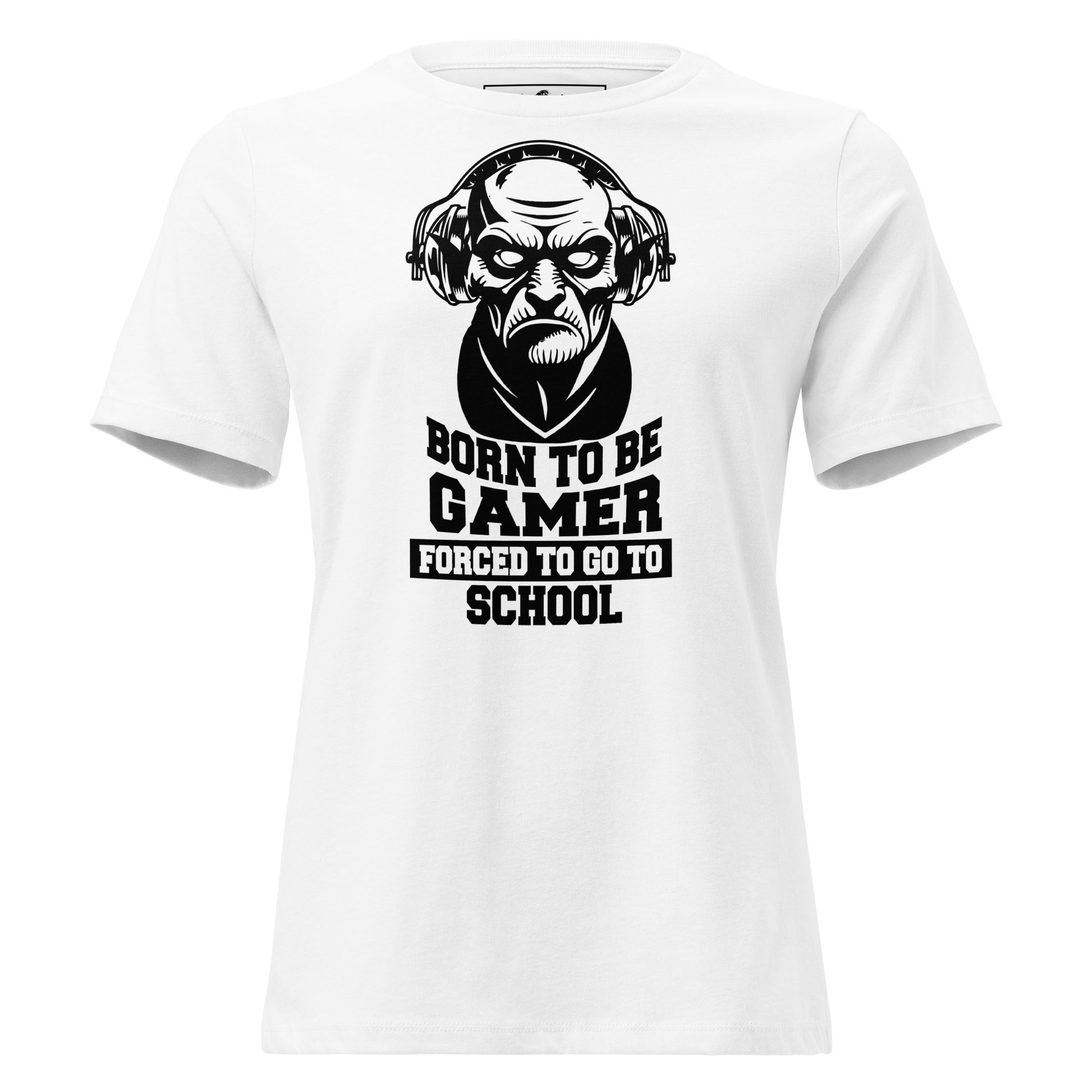 Born to Be a Gamer - Skeleton Gamer White Motivational Women’s T-Shirt