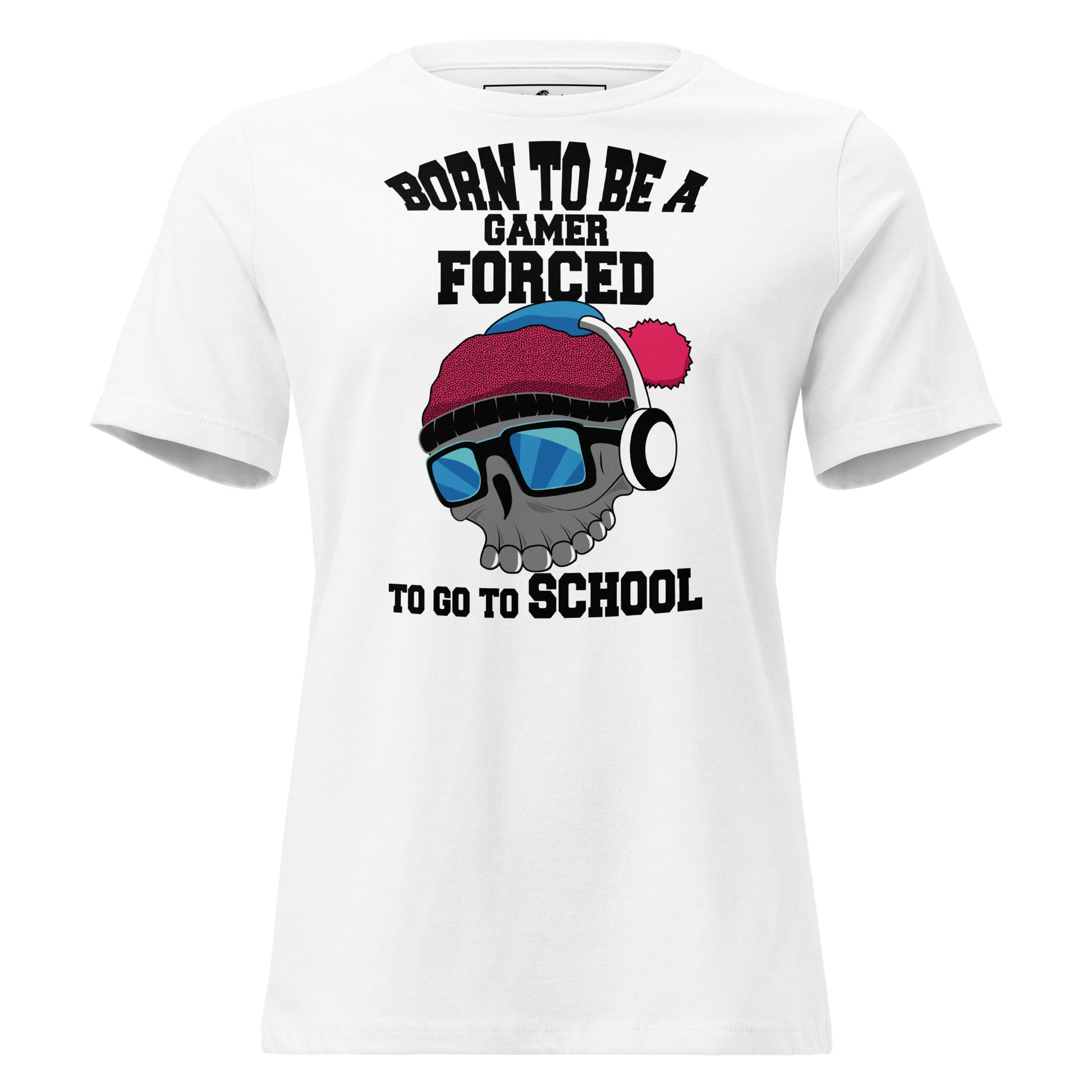 Born to Be a Gamer Forced To White Motivational Women’s T-Shirt