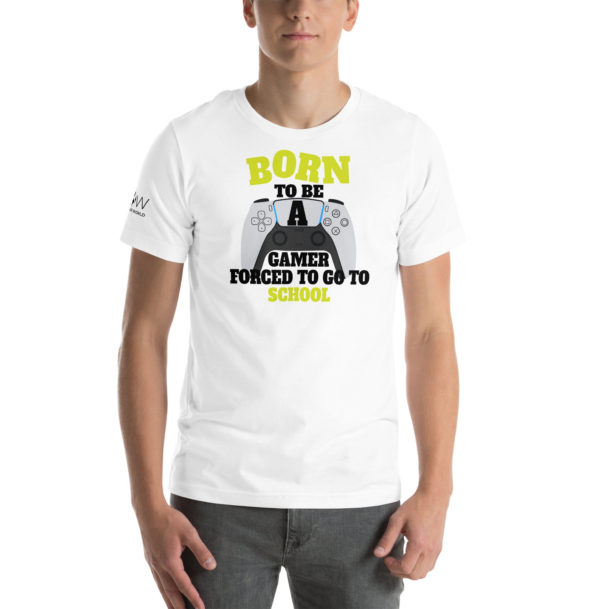 Born to Be a Gamer White Motivational Men's T-Shirt