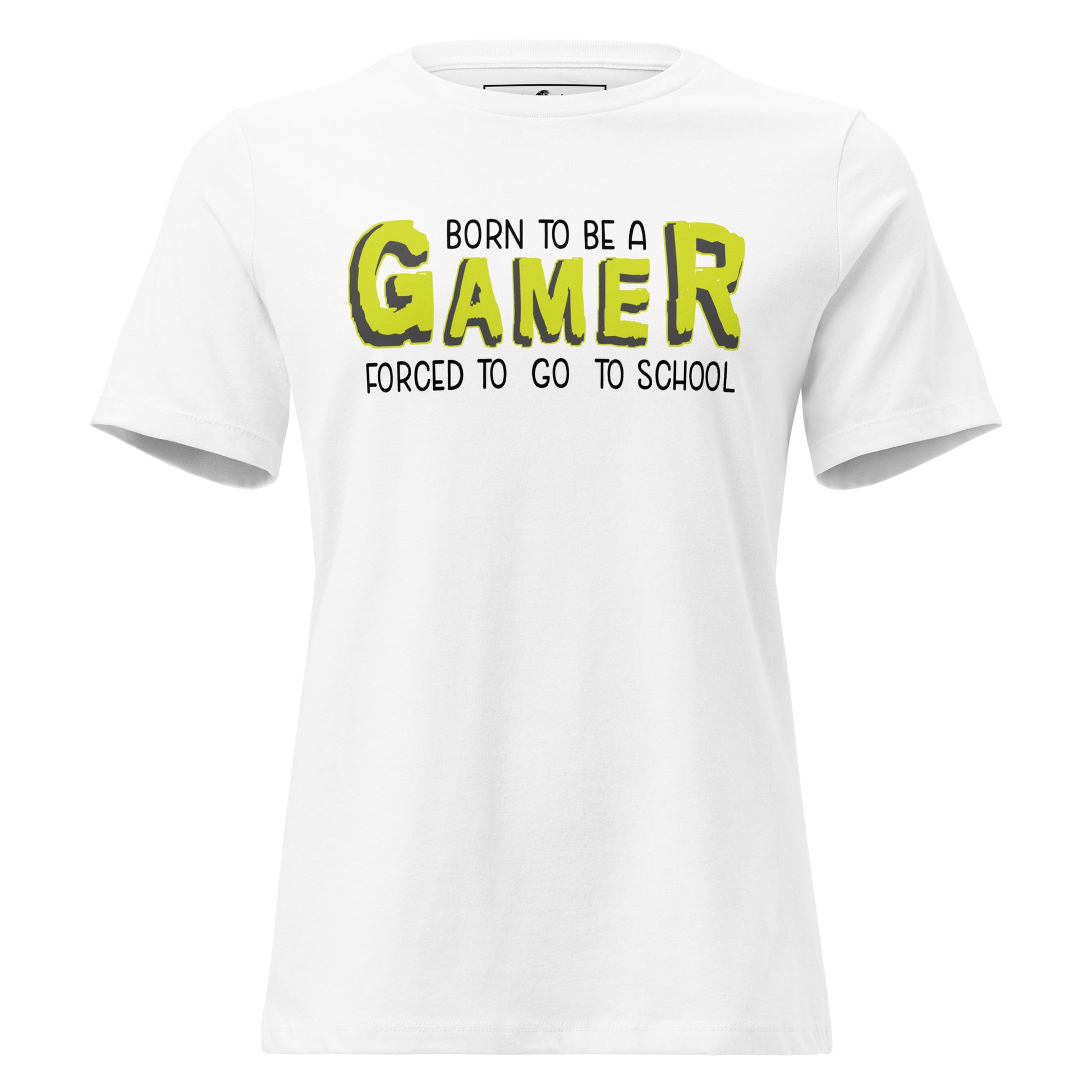 Born to Be a Gamer White Motivational Women’s T-Shirt