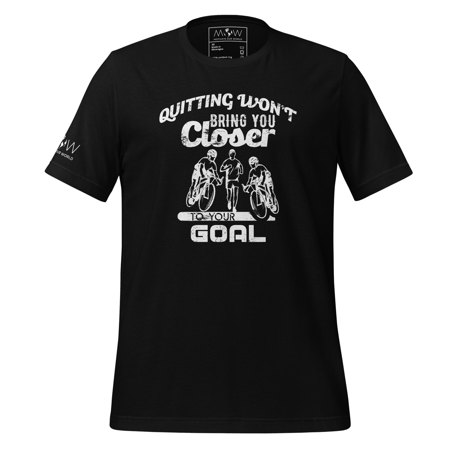 Bring You Closer to Your Goal Men's Motivational Black T-Shirt