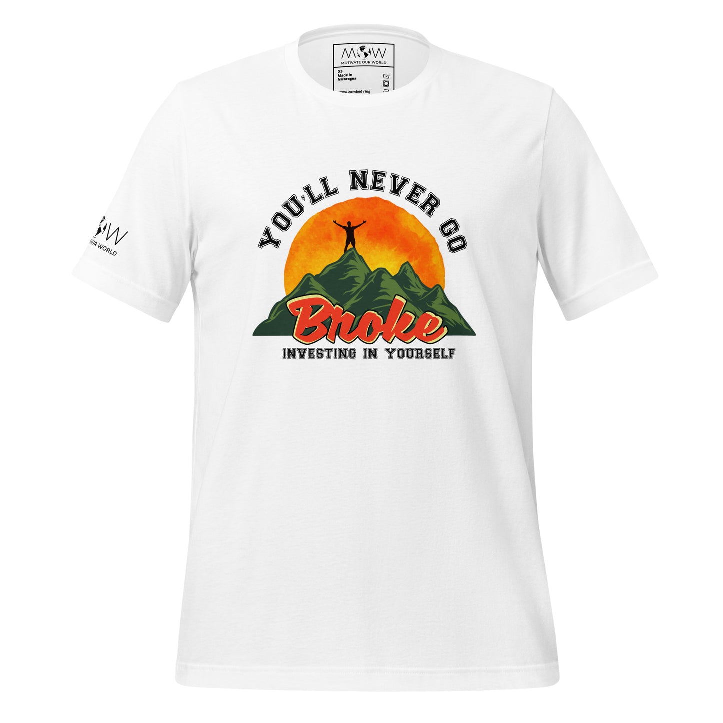 Broke but Unbroken Men's Motivational White T-Shirt