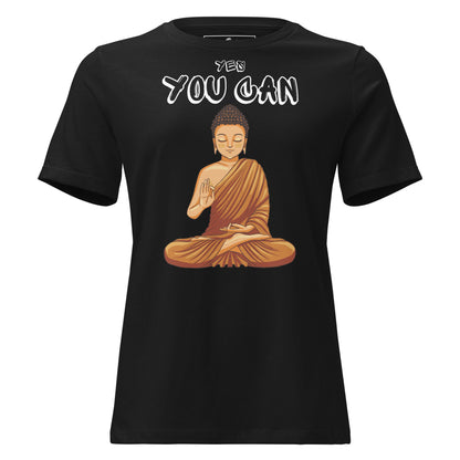 Buddha Serenity Black Motivational Women’s T-Shirt