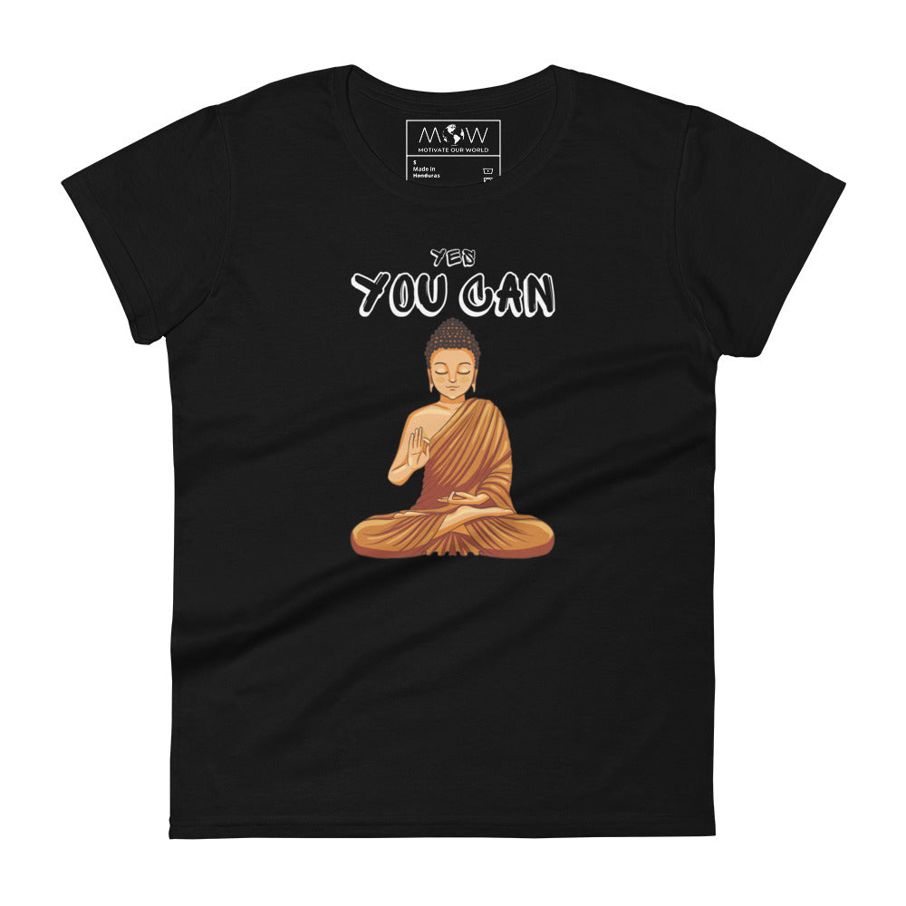 Buddha Serenity Women's Motivational Black T-Shirt