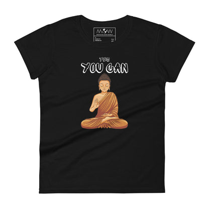 Buddha Serenity Women's Motivational Black T-Shirt