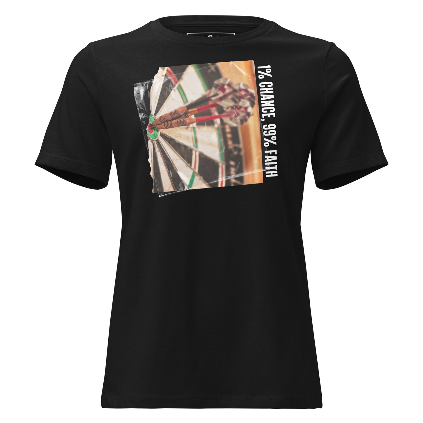 "Bullseye Focus" Dart Black Motivational Women’s T-Shirt