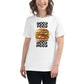 "Burger Lover" White Motivational Women’s T-Shirt Lifestyle