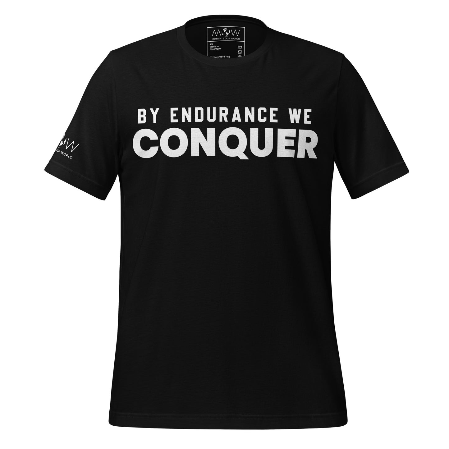 By Endurance We Conquer Black Motivational Men's T-Shirt
