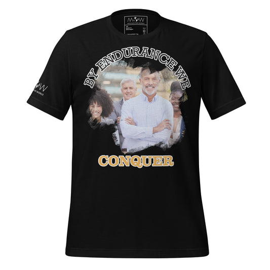 By Endurance We Conquer – Leadership Unity Edition Black Motivational Men's T-Shirt