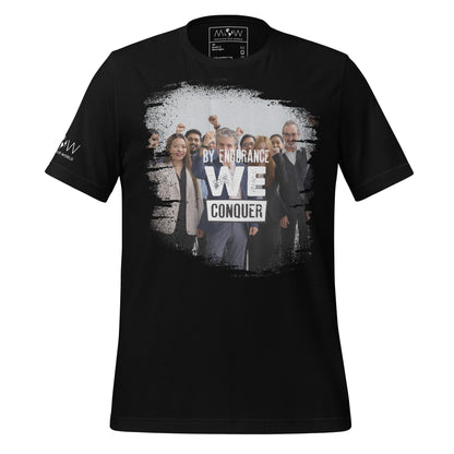 By Endurance We Conquer – Power in Unity Edition Black Motivational Men's T-Shirt